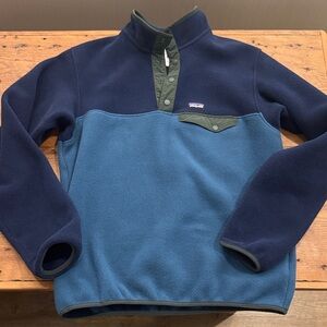 Patagonia Navy and Teal Fleece Pullover Unisex